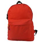 K-Cliffs Wholesale Case Lot Classic Backpack 16 inch Basic Bookbag School Book Bags, Red, Medium, Daypack Backpacks