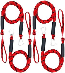 Boat Dock Line Mooring Bungee Rope for Boat, Boat Accessories , Ideal for Jet Ski, SeaDoo, Kayak, Pontoon,Power Boat WaveRunner , Boating Gifts, 4 Pack