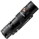 fenix PD25R Black, Rechargeable Mini Multi-Purpose LED Torch | 800 Lumens | 250m | 70 Hrs Max | 700 mAh | USB-C | Two-Position Body Clip | IP68