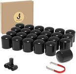 JUCCEWRLD 24PCS Lug Nut Covers - Universal 21-23mm Wheel Lug Nut Caps with Removal Clip and 4 Tire Valve Stem Caps, Inner Wheel Bolt Caps Anti-Rust Dust Wheel Exterior Decorative Accessories(Black)