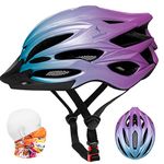 ioutdoor Bike Helmet Men, Cycle Helmet Ladies, Adjustable 56-62cm, Insect Net, Detachable Visor, 22 Vents, Lightweight, Bicycle Helmet for Adult Womens Teenagers Girls Boys (Purple)