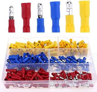 Glarks 300pcs 22-16/16-14/12-10 Gauge Insulated Quick Splice Female/Male Bullet Crimp Terminals Connectors Assortment Kit