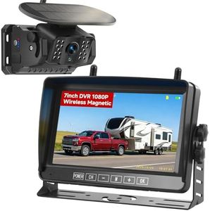 Venluna Magnetic Wireless Backup Camera with 7" 1080P 4CH Monitor for Truck