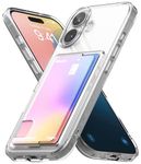 Ringke Fusion Card [Transparent Wallet] Compatible with iPhone 16 Case, Hold Up to 1 Card, Build-in Cardholder Phone Cover for Women, Men - Clear