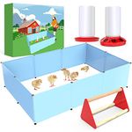 Baby Chicken Supplies, Chicken Brooder Box for Chick Starter Kit with Chick Perch Feeder and Waterer, 4-in-1 Bundles of Home Poultry Essential for Baby Chick, Duck, Bird and Quail