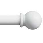 White Long Curtain Rod for Windows 66 to 120 Inch, Splicing 5/8" Heavy Duty Curtain Rod for Outdoor Patio, Sliding Glass Door, Adjustable Drapery Rod Set with Brackets, Matte White