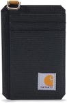 Carhartt Mens Front Pocket Wallets, Durable Canvas Or Leather with Money Clip, Nylon Duck (Black), One Size US