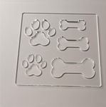 Paw Print Template,Dog Bone&Paw Inlay Acrylic Router Template,Clear Acrylic Template,Acrylic Router Template (7.75x7.75)