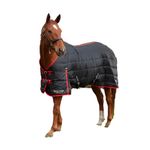 Gallop Trojan 200G Indoor Stable Horse Rug Standard Neck (5'6", Black/Red)