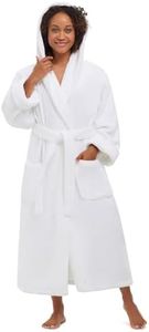 Hooded Unisex Terry Bathrobe - 100% Lux Combed Cotton Robes, 5-Star Hotel Choice