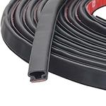 GANGDISE Rubber Weather Stripping Seal Strip for Doors/Windows, Waterproof Self-Adhesive Weatherstrip Soundproofing Black 19.68 Feet