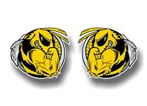 2 Fighting Bee 5" Vinyl Decals Snowmobile Sled Trailer Stickers