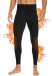 SIMIYA Thermal Underwear for Men Long Johns Bottoms Warm Fleece Lined Base Layer Stretch Thermals Leggings Black