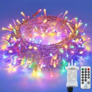 String Lights Mains Powered,120LED 15M/49ft Fairy Lights Plug in,8 Modes Remote Control Garden Lights Waterproof, Indoor/Outdoor for Bedroom,Wedding,Party,Christmas Decorations(Multi-Coloured)
