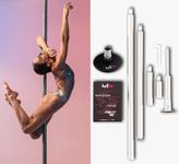 LUPIT POLE | Quick Lock Classic Dance Pole | 42 mm Chrome, G2 Dancing Pole, Multi-Piece Dance Pole, Spinning and Static Mode, Easy Installation, No Drilling, Length - 2800mm