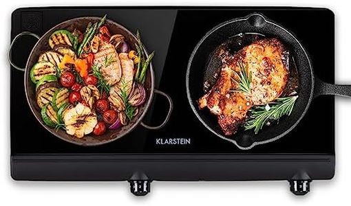 Klarstein Placa Vitroceramica, Placa Vitrocerámica Electrica 2400W, Vitro Eléctrica 2 Fuegos, Placas Vitro Electrica Cocina, Placa Cocina 2 Fogones, Vitroceramicas, Encimera Electrica Cocinas