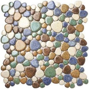Parrotile Matte Pebble Tiles for Shower Floor Mosaic Tile for Bathroom Wall Backsplash Floor Non Slip [5 Sheets]