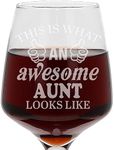 Always Looking Good Gifts for Aunt This is What an Awesome Aunt Looks Like Funny Engraved Wine Glass Present for Aunts Etched 400ml Large Wine Glass