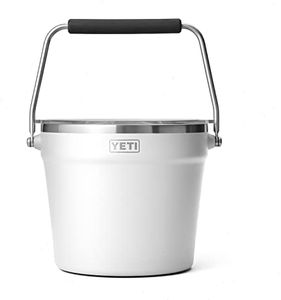 YETI Rambler Beverage Bucket, Double-Wall Vacuum Insulated Ice Bucket with Lid, White