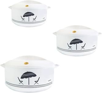 Cello Chef Super 3 pcs Insulated Hot Pot Casserole Gift Set 500ml, 850ml, 1500ml (White)