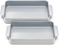 Caraway Non-Stick Ceramic 9”x13” Rectangle Pan Duo - Naturally Slick Ceramic Coating - Non-Toxic, PTFE & PFOA Free - Perfect for Brownies, Lasagnas, and More - Gray