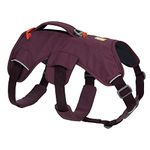 RUFFWEAR Web Master Dog Harness, Padded, Anti-escape Dog Harness with lifting Handle for Everyday Adventures, 2 Lead Attachments, Size: Small (56-69cm), Purple Rain