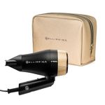 Bellissima B - Travel Hair Dryer with Folding Handle, 1400W Dual Voltage, Worldwide, Lightweight, Compact, 2 Heat Settings, Travel Case Included