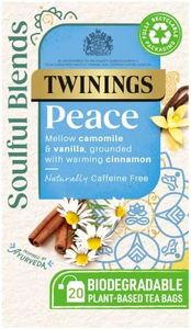 Twinings Soulful Blends Peace Inspired by Ayurveda - Mellow Camomile Tea Infusion with Vanilla & Cinnamon Herbal Tea - 20 x Biodegradable Tea Bags