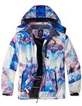 Wantdo Women's Big&Tall Snow Coat Waterproof Fleece Warm Windbreaker Plus Size Mountain Coat Flora 4X-Large Plus