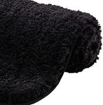 Gorilla Grip Premium Luxury Bath Rug, 60x24, Absorbent, Soft, Thick Shag, Bathroom Mat Rugs, Machine Wash, Microfiber Dries Quickly, Mats for Bath Room, Shower, Bathtub and Spa Floors, Black