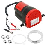 NYXOVA Oil Change Pump Extractor, 60W 12V Oil Diesel Fluid Pump Extractor Scavenge Suction Transfer Pump with Hose, Pump Oil Quick Changer for Boat, Car, Speedboat, Motorcycle (Red)