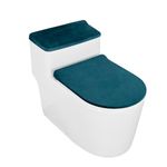 Toilet Seat Cover Pads Toilet Seat Cushion Mat Warmer Soft Velvet, Toilet Lid Cover and Toilet Tank Lid Cover of 2 with Elastic Bottom, Toilet Lid Seat Cover Set Bathroom- Light Green