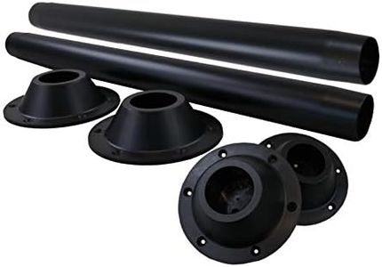 Class A Customs | 2 Pack | 27.5" Black Metal Table Leg, with 2 Black Surface Mount Plastic Bases (2 Black Legs, 4 Black Surface Mount Bases)