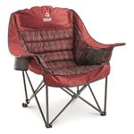 Guide Gear Oversized Extra Large Padded Camping Chair, Portable, Folding, Large Camp Lounge Chairs for Outdoor, Adults, Men and Women, Heavy-Duty 400 Pound Capacity, with Cup Holder Red Plaid