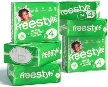 Freestyle Diapers – (Size 4) Hyper Absorbent & Non-Toxic – Disposable Diapers for Sensitive Skin – Ultra Soft Diapers (22-37 lbs) – 144 Count