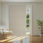 Jilron 100% Blackout Curtains patio door curtain accordion door sliding door curtains extra wide blackout curtains Used for room divider(Off-White 98" W x 84" L)