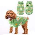 Jodsen Turtleneck Small Dog Jumper,Dog Sweater Winter Puppy Clothes Turtleneck Knitted Vest for Dog Sweater Vest Knit Dog Sweater for Cold Weather Winter Outfit for Small Dogs & Cats (XXL), Green