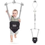 FUNLIO Baby Door Jumper for 6-24 Months (with Door Clamp), Baby Jumper Doorway with Strong Spring & Adjustable Strap, Portable Infant Door Bouncer, Bearing 40 Lbs, CPC & CE Certified- Black
