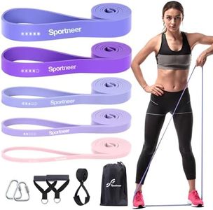 Resistance Bands for Working Out Women, Sportneer 5-130lb Exercise Bands 5 Levels Pull Up Bands with Handles & Door Anchor - Resistance Bands for Physical Therapy Stretching & Resistance Training