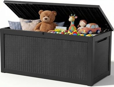 ATMELT Outdoor Storage Box,320 Gallon Resin Deck Box,Waterproof & UV Resistant Lockable Package Delivery Bin,Toy Cabinet for Indoor & Outdoor