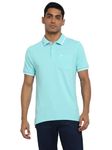 AMERICAN CREW Polo Collar T-Shirt for Men with Pocket (AC361-3XL_Aqua)