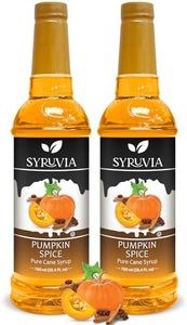 Syruvia Pumpkin Spice Syrup – 25.4 fl oz – Syrup for Coffee, Lattes, Shakes, Smoothies, Desserts – 100% Vegan, Gluten Free, Kosher Delicious Coffee Sauce (Pack of 2)