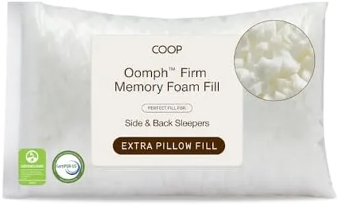 Coop Home Goods Extra Oomph Firm Fill, Shredded Memory Foam, 1/2 Pound Bag, Refill to Customize Your Premium Adjustable Pillow, GREENGUARD Gold and CertiPUR-US Certified