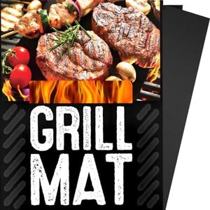 BBQ Grill Sheets Mat,100% Non Stick Safe,Extra Thick,Reusable and Dishwasher Safe, 3 Piece of (13"x15.75")