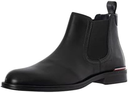Tommy Hilfiger Bottines Chelsea Homme en Cuir, Noir (Black), 42