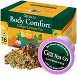 Gya Tea Co Lemon Ginger Tea K Pods Tea Gifts (16 ct) - Decaf Herbal Tea K Cups Rich in Lemongrass, Blackberry, Linden Leaves, L-Theanine & Ginger - Tea Lovers Get Well Gifts for for Nourish