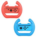 Myriann Tobo Nintendo Switch Joy-Con Racing Wheel, Set Of 2 Joy-Con Steering Wheel Handle For Nintendo Switch Mario Kart 8(Red And Blue) Td-362Ga