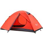 3-4 Season 2 3 Person Lightweight Backpacking Tent Windproof Camping Tent Awning Family Tent Two Doors Double Layer with Aluminum rods for Outdoor Camping Family Beach Hunting Hiking Travel