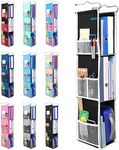 3 Shelf Hanging Locker Organizer – Upgraded | LockerMax by Abra Company | Pockets on Both Sides | 22-38” Tall | Adjustable School Locker Shelf to Fit Full and Half Lockers (Blue/Green)