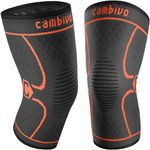 CAMBIVO Knee Brace Support(2 Pack), Knee Compression Sleeve for Running, Hiking, Basketball, Arthritis, Meniscus Tear, Knee Pain Relief and Injury Recovery